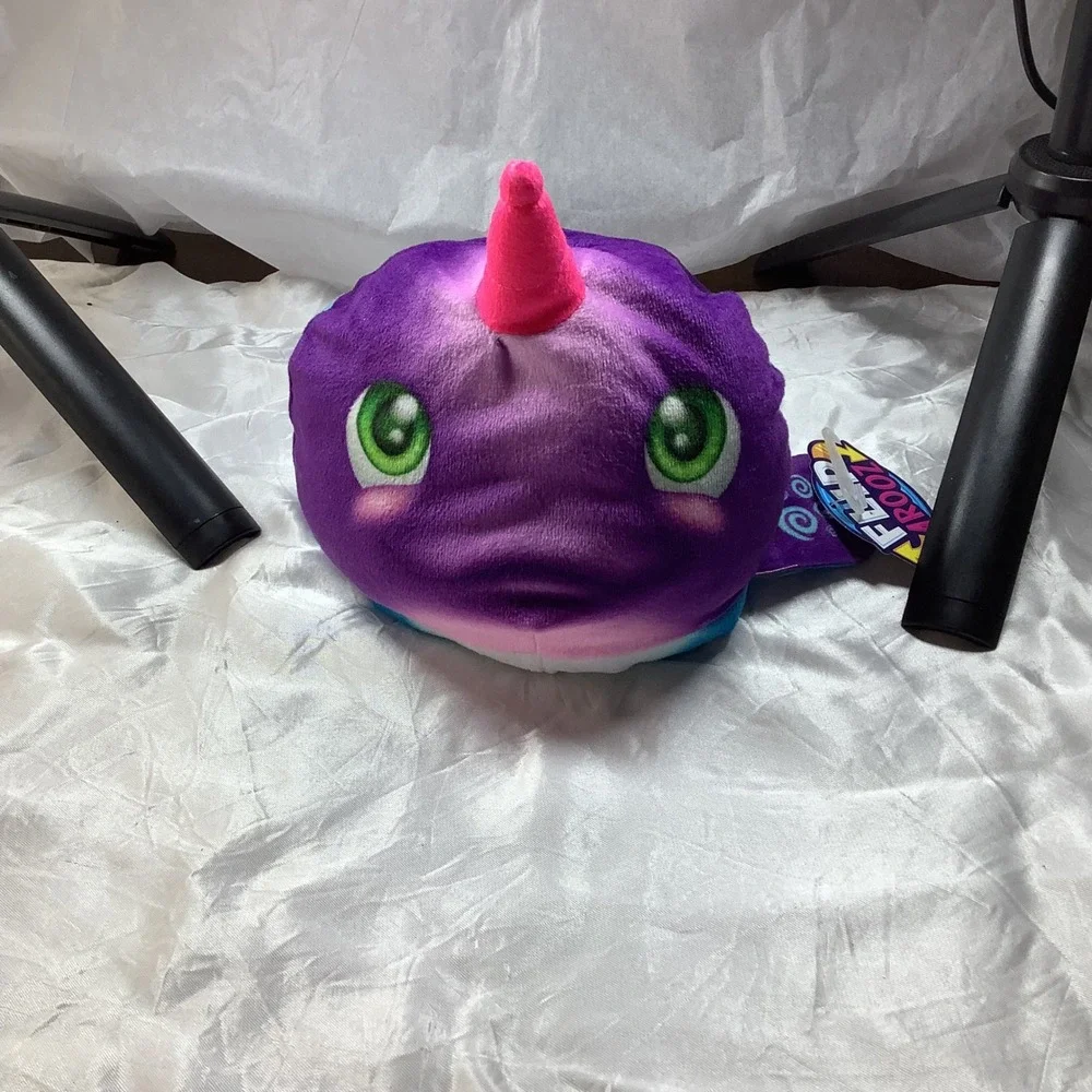 Flip-A-Rooz Reversible Narwhal Plush‎ Purple Blue Daddys Girl Mommys World NWT